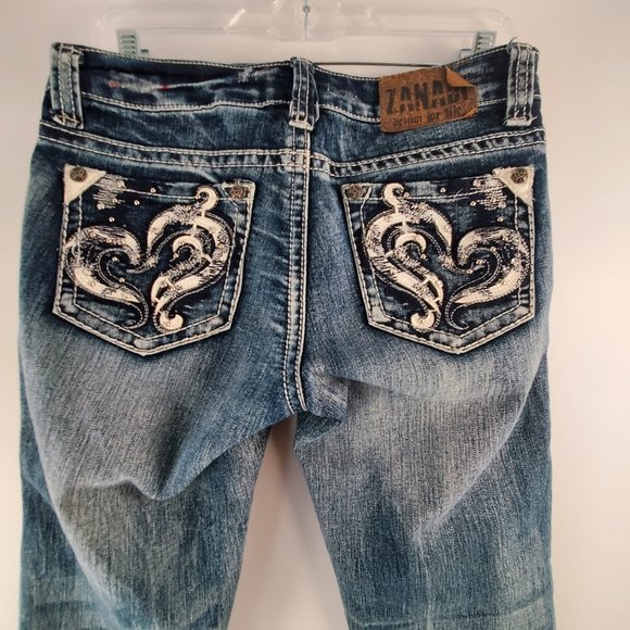 Zanadi Jeans Size 9 Distressed Embellished 30x30 - Picture 12 of 13